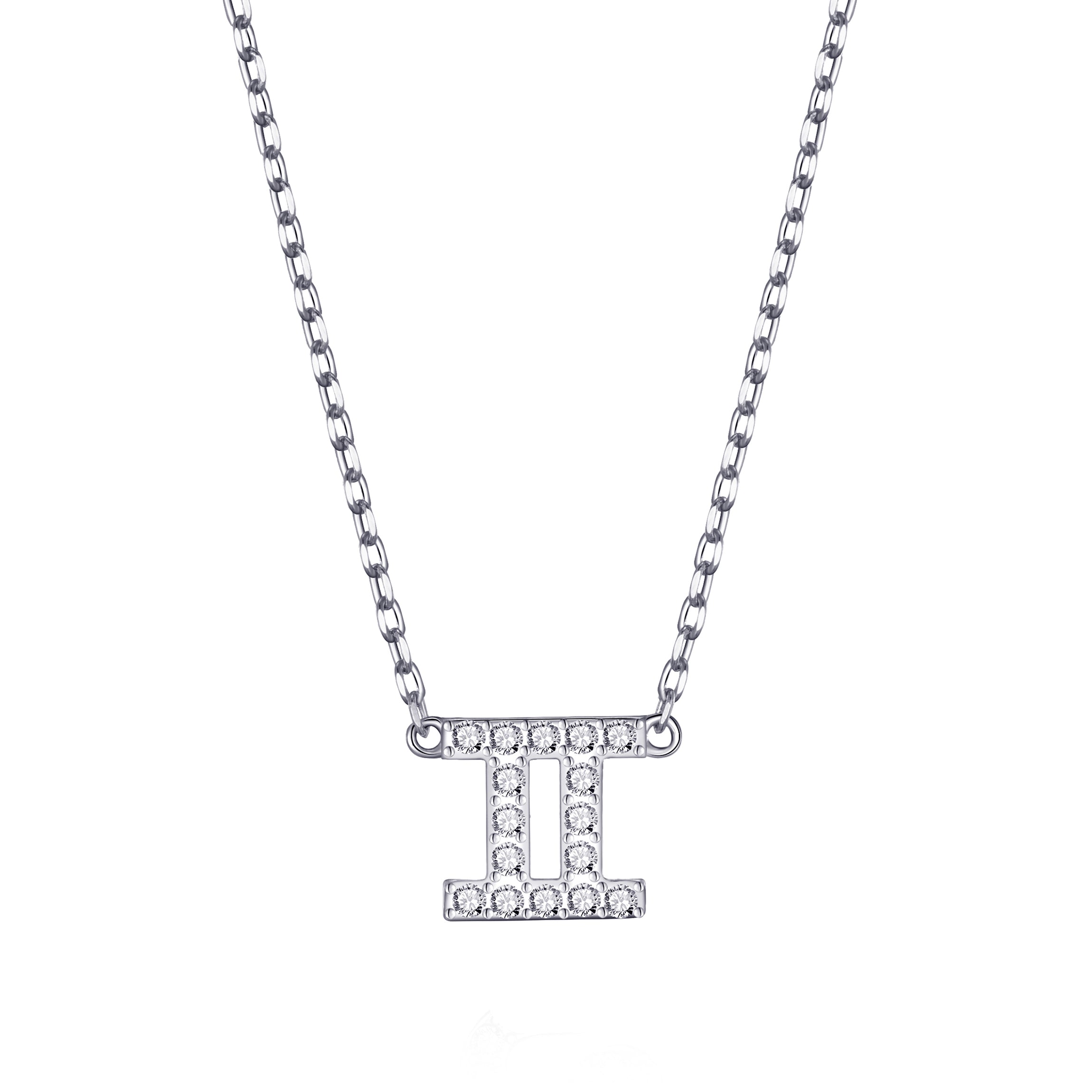 Gemini Zodiac Star Sign Necklace Created with Zircondia® Crystals