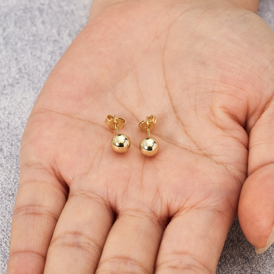 Gold Plated Ball Stud Earrings by Philip Jones Jewellery
