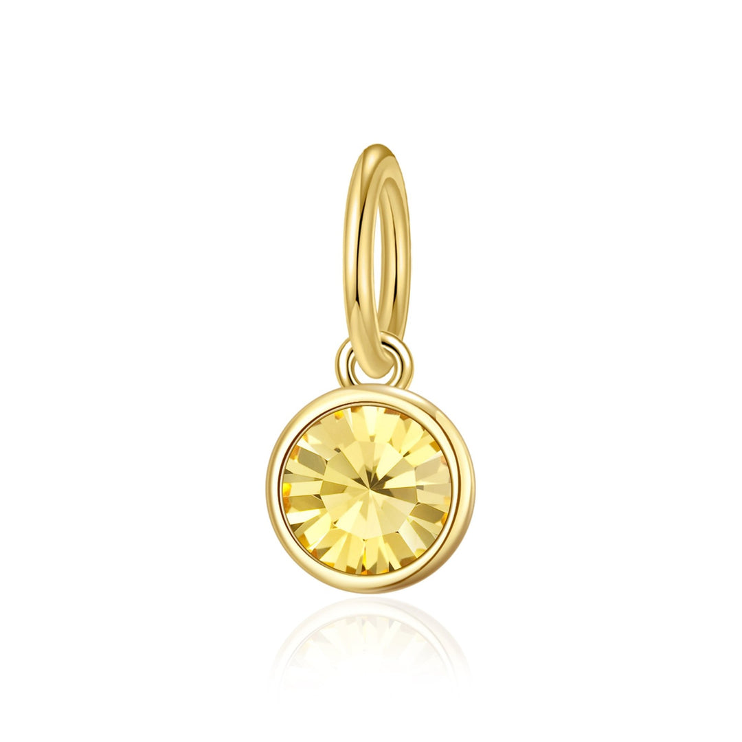 Gold Plated Birthstone Necklace Charms Created with Zircondia® Crystals - Philip Jones Jewellery