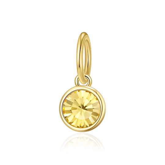 Gold Plated Birthstone Necklace Charms Created with Zircondia® Crystals - Philip Jones Jewellery
