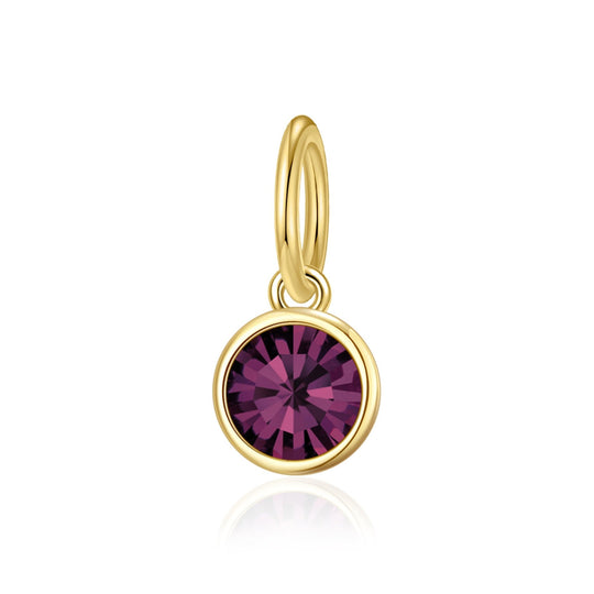 Gold Plated Birthstone Necklace Charms Created with Zircondia® Crystals - Philip Jones Jewellery
