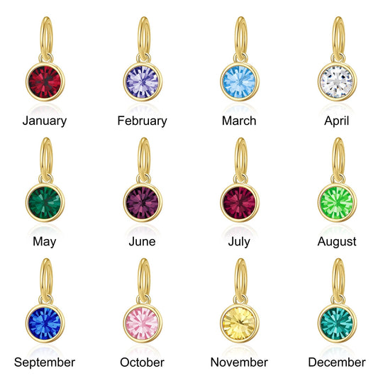 Gold Plated Birthstone Necklace Charms Created with Zircondia® Crystals - Philip Jones Jewellery