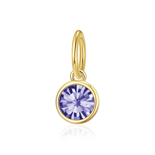 Gold Plated Birthstone Necklace Charms Created with Zircondia® Crystals - Philip Jones Jewellery