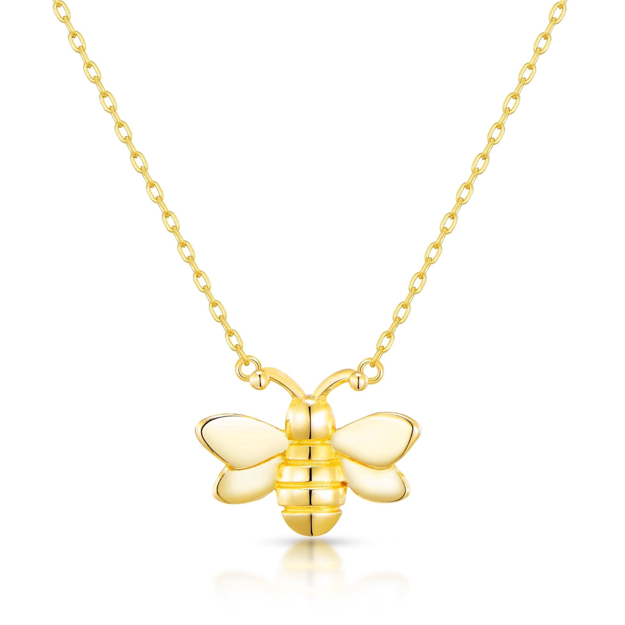 Gold Plated Bumble Bee Necklace - Philip Jones Jewellery