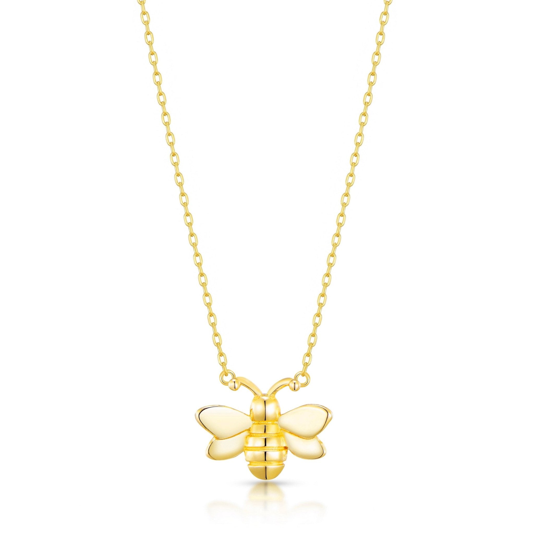 Gold Plated Bumble Bee Necklace - Philip Jones Jewellery