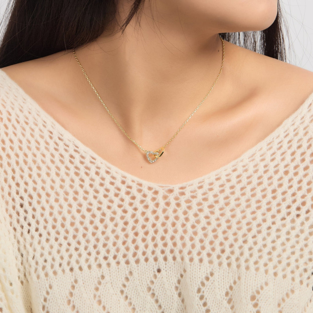 Gold Plated Butterfly Necklace Created with Zircondia® Crystals - Philip Jones Jewellery