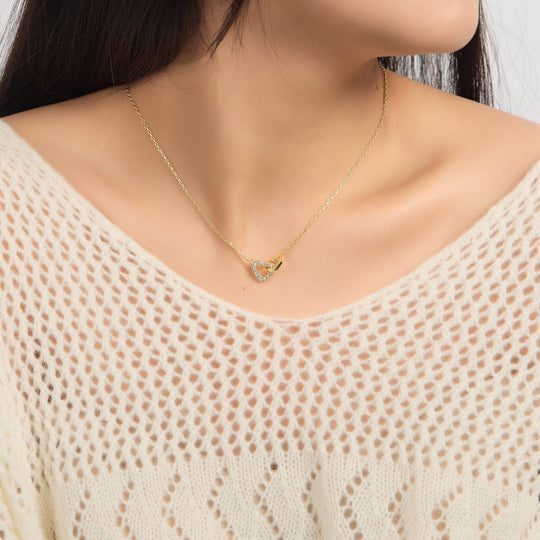 Gold Plated Butterfly Necklace Created with Zircondia® Crystals - Philip Jones Jewellery