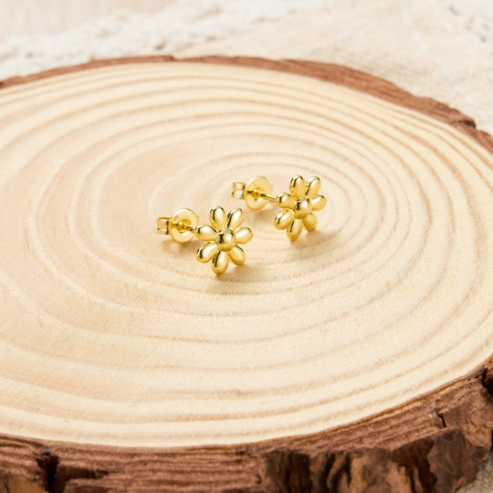 Gold Plated Daisy Earrings - Philip Jones Jewellery