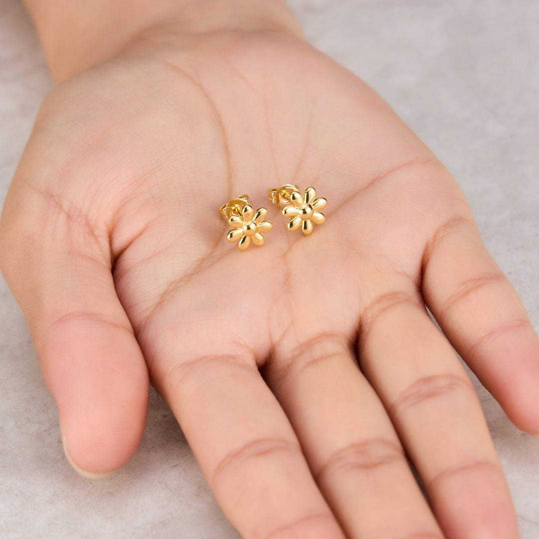 Gold Plated Daisy Earrings - Philip Jones Jewellery