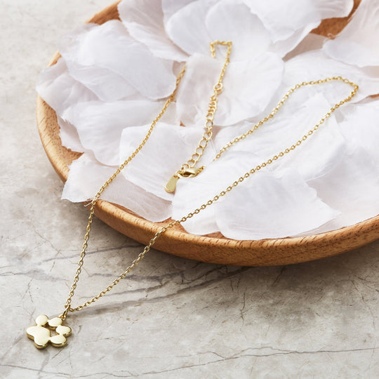 Gold Plated Dog Paw Necklace - Philip Jones Jewellery