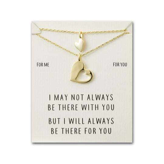 Gold Plated For Me For You Piece of My Heart Necklace Set - Philip Jones Jewellery