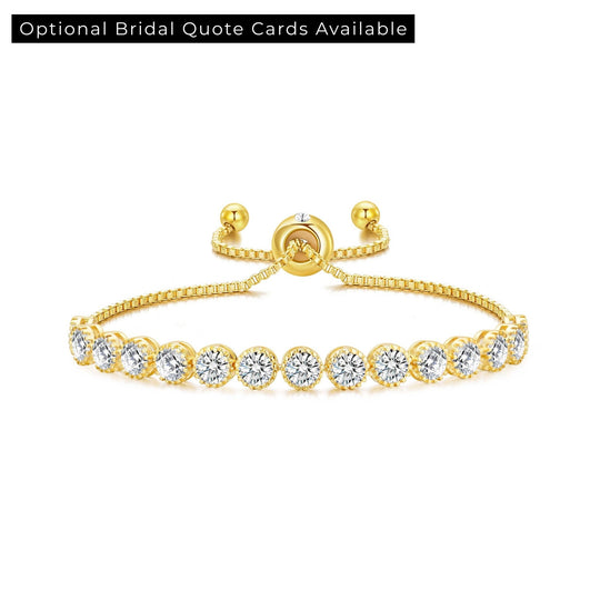 Gold Plated Friendship Bridal Bracelet with Zircondia® Crystals - Philip Jones Jewellery