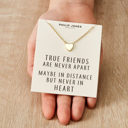 Gold Plated Heart Necklace with Quote Card - Philip Jones Jewellery