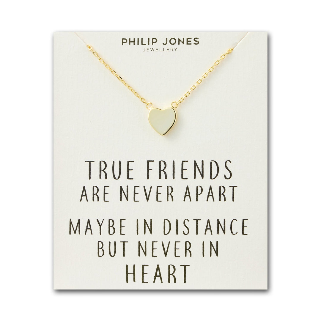 Gold Plated Heart Necklace with Quote Card - Philip Jones Jewellery