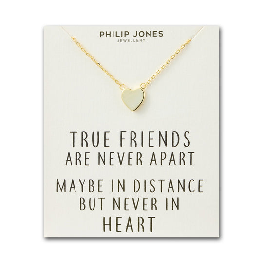 Gold Plated Heart Necklace with Quote Card - Philip Jones Jewellery