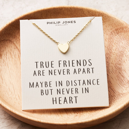 Gold Plated Heart Necklace with Quote Card - Philip Jones Jewellery