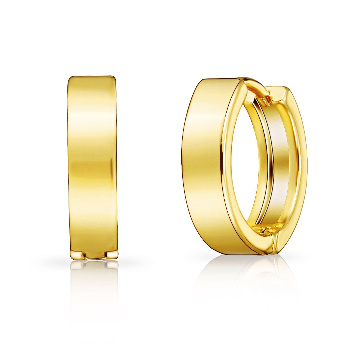 Gold Plated Huggie Earrings - Philip Jones Jewellery