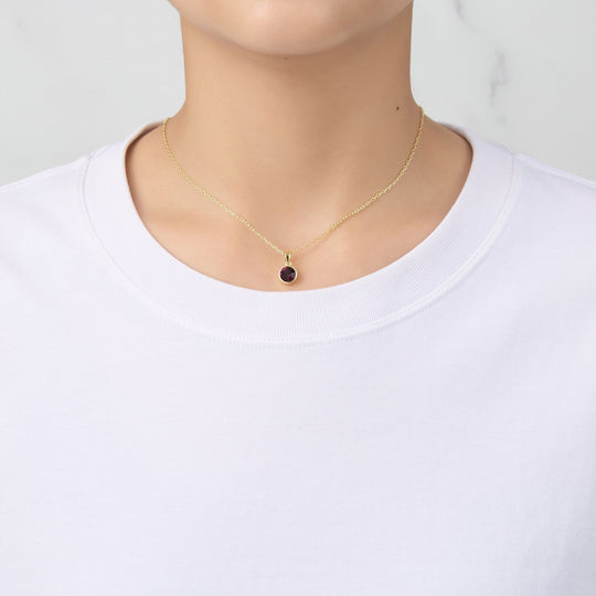 Gold Plated June (Alexandrite) Birthstone Necklace & Earrings Set Created with Zircondia® Crystals - Philip Jones Jewellery