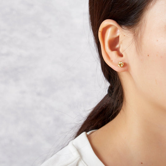 Gold Plated Love Knot Earrings with Quote Card - Philip Jones Jewellery