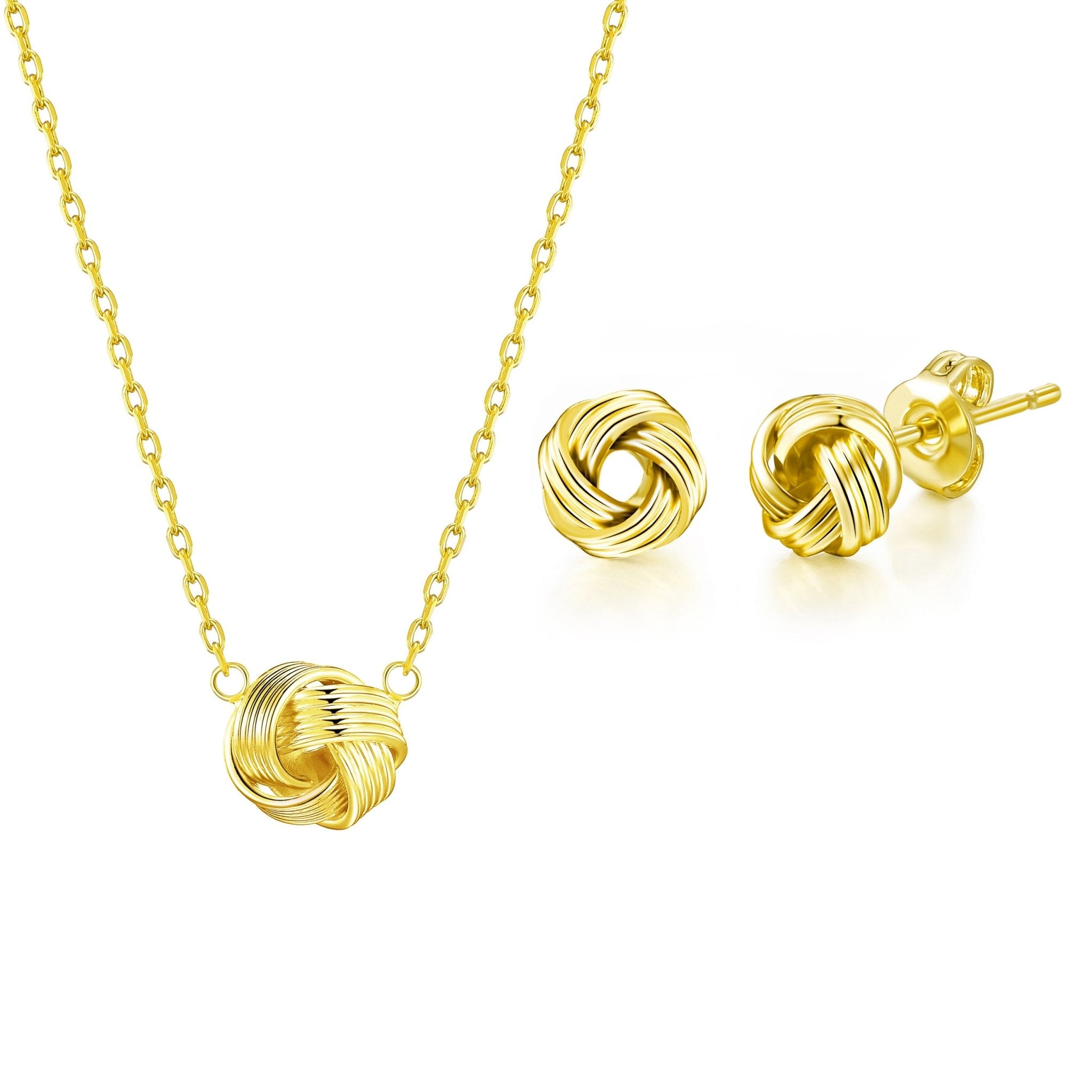 Gold Plated Love Knot Set - Philip Jones Jewellery