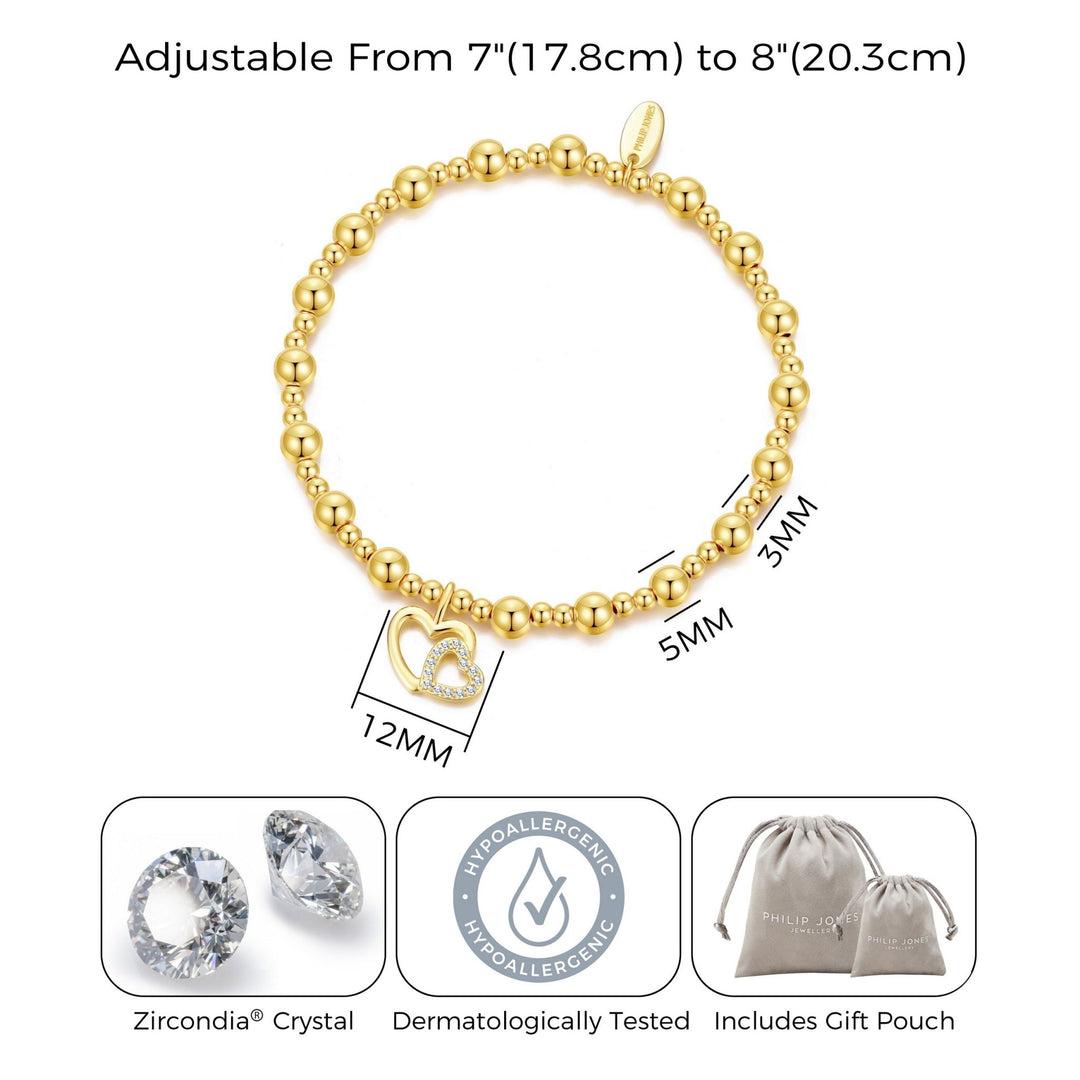 Gold Plated Mother and Daughter Quote Stretch Bracelet with Gift Box - Philip Jones Jewellery