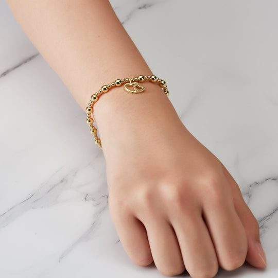 Gold Plated Mother and Daughter Quote Stretch Bracelet with Gift Box - Philip Jones Jewellery