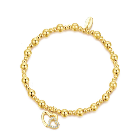 Gold Plated Mother and Daughter Quote Stretch Bracelet with Gift Box - Philip Jones Jewellery