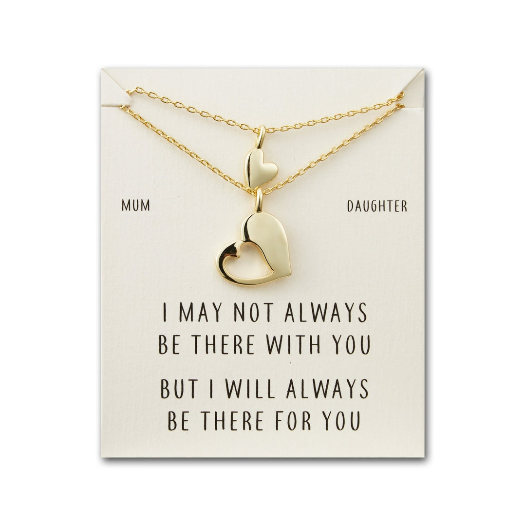 Gold Plated Mother Daughter Piece of My Heart Necklace Set - Philip Jones Jewellery