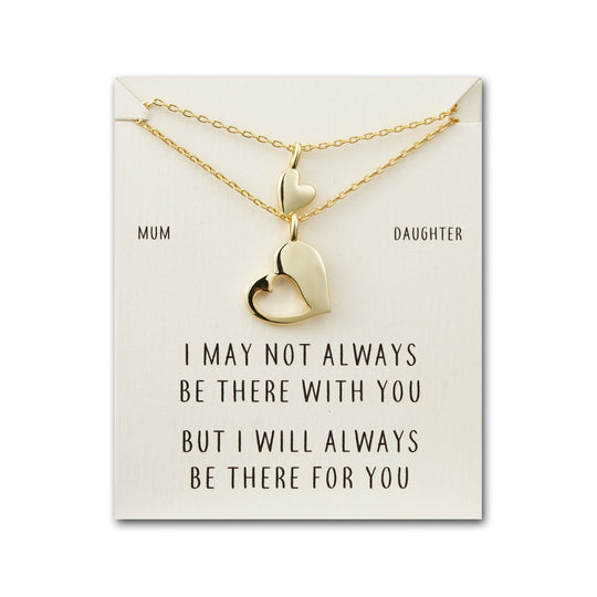 Gold Plated Mother Daughter Piece of My Heart Necklace Set - Philip Jones Jewellery