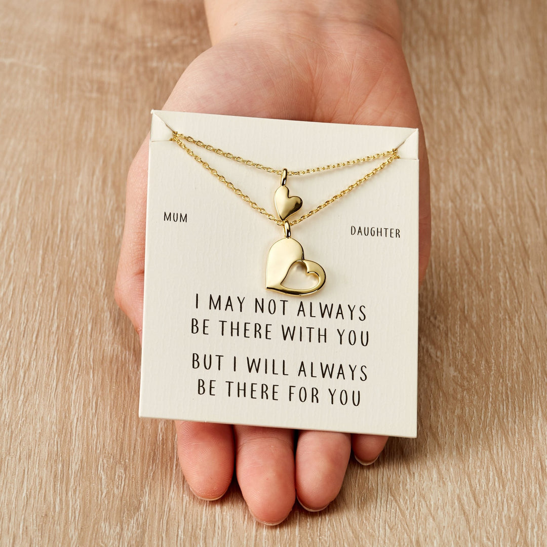 Gold Plated Mother Daughter Piece of My Heart Necklace Set - Philip Jones Jewellery