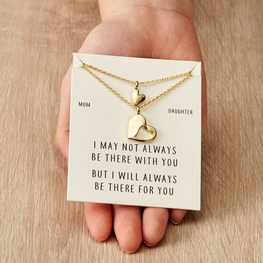 Gold Plated Mother Daughter Piece of My Heart Necklace Set - Philip Jones Jewellery