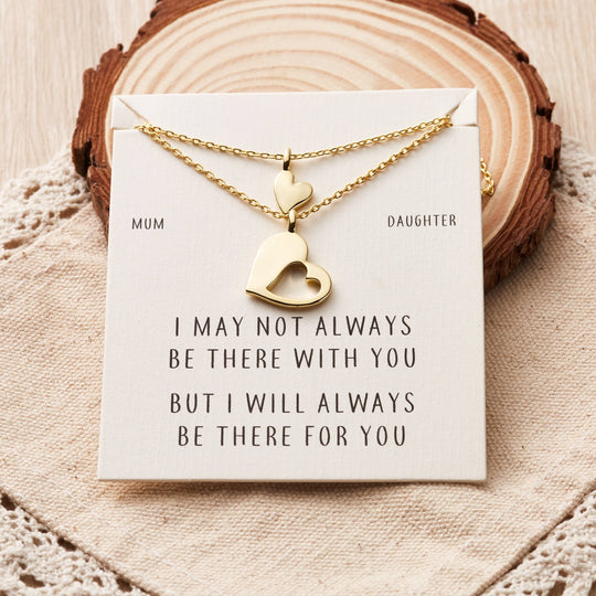 Gold Plated Mother Daughter Piece of My Heart Necklace Set - Philip Jones Jewellery