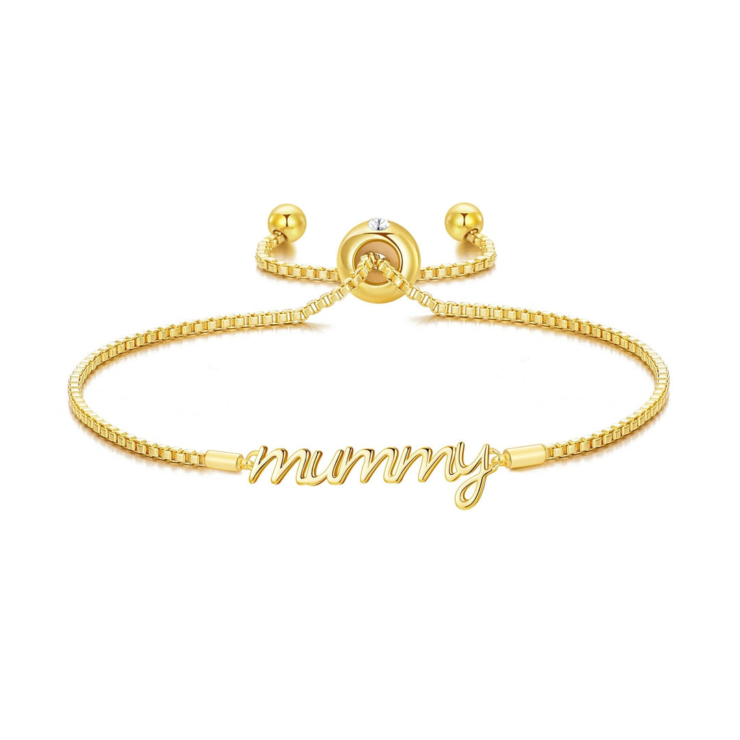 Gold Plated Mummy Bracelet Created with Zircondia® Crystals - Philip Jones Jewellery