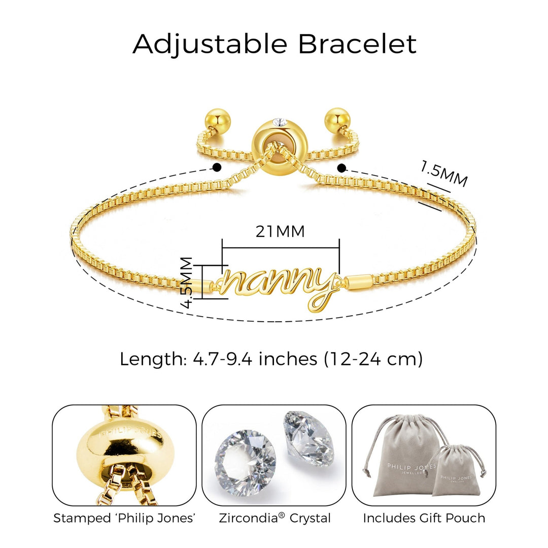 Gold Plated Nanny Bracelet Created with Zircondia® Crystals - Philip Jones Jewellery