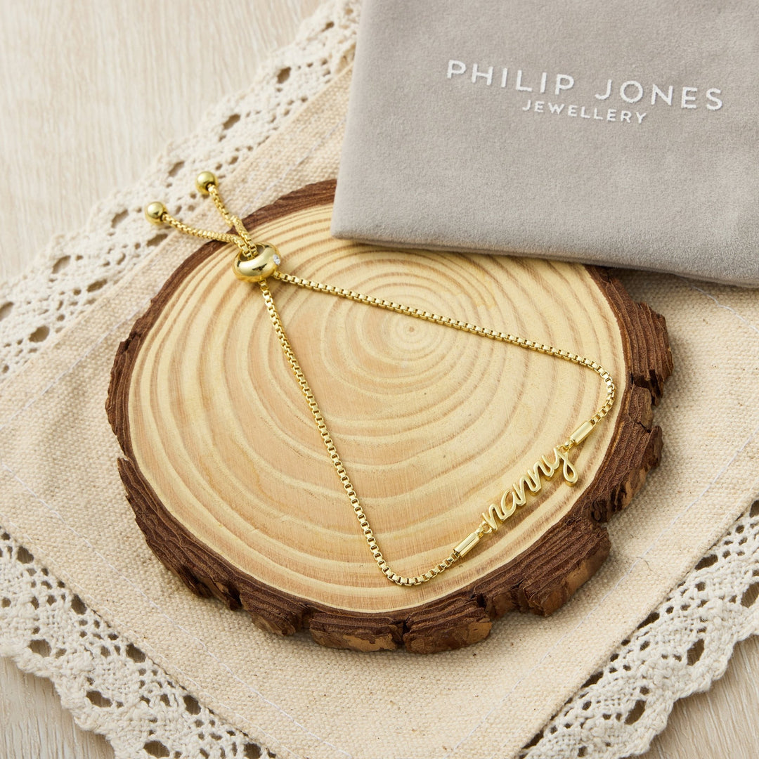 Gold Plated Nanny Bracelet Created with Zircondia® Crystals - Philip Jones Jewellery