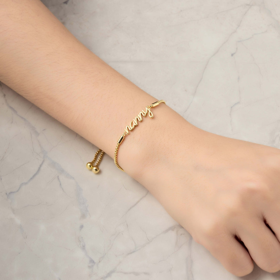 Gold Plated Nanny Bracelet Created with Zircondia® Crystals - Philip Jones Jewellery
