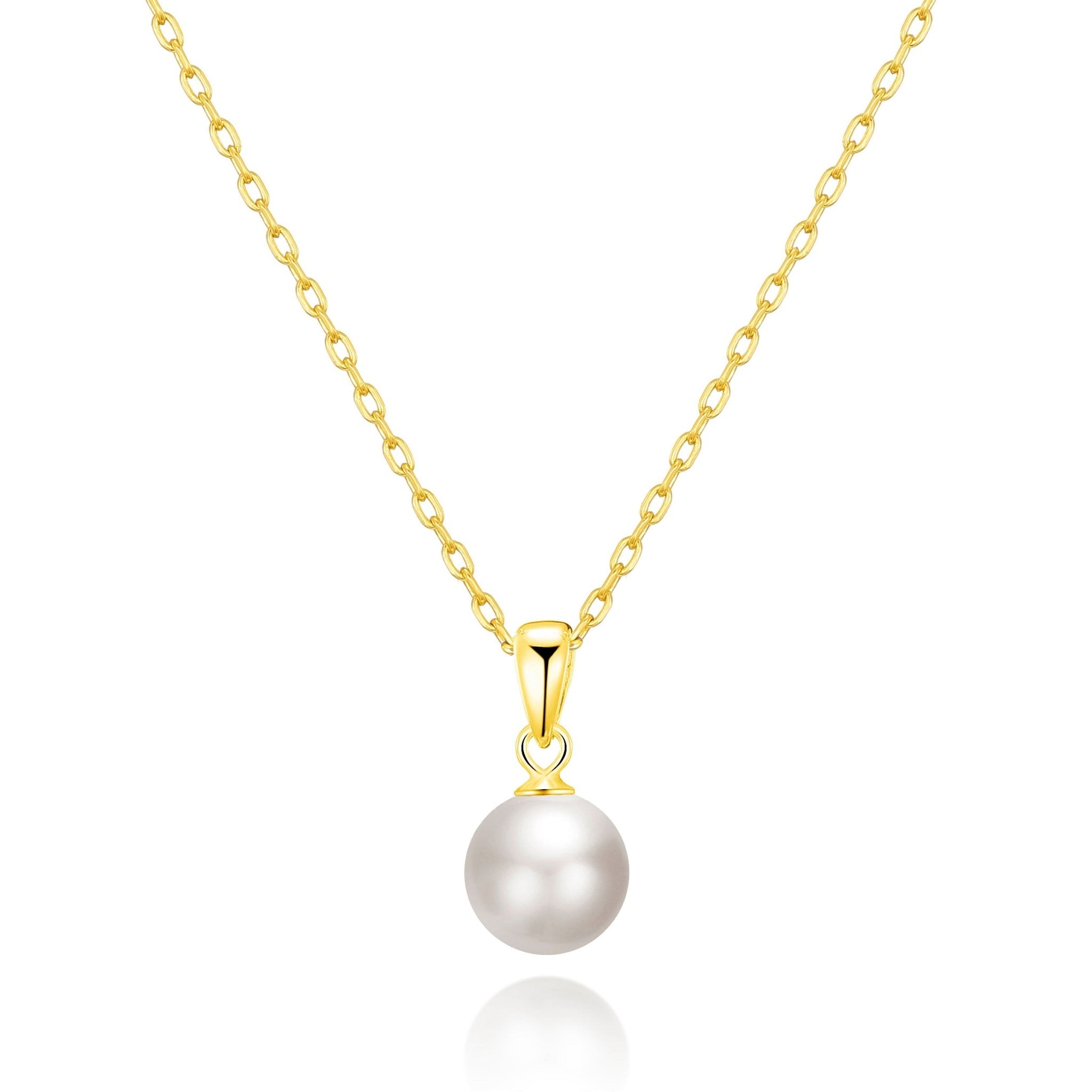 Gold Plated Shell Pearl Necklace - Philip Jones Jewellery