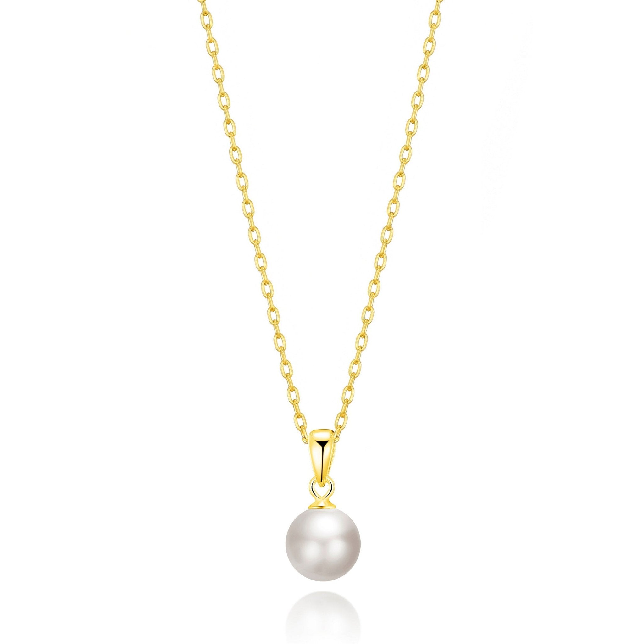 Gold Plated Shell Pearl Necklace - Philip Jones Jewellery