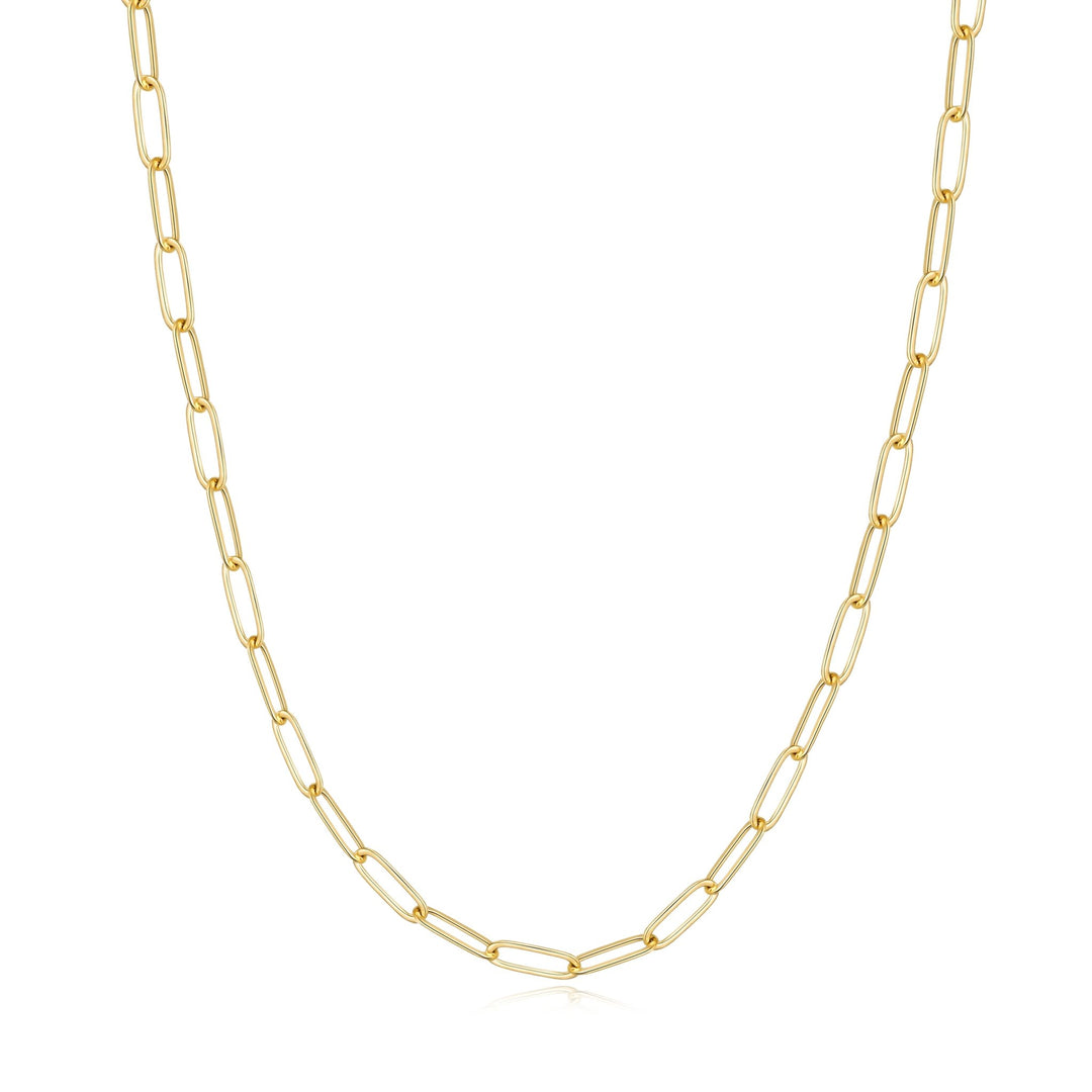 Gold Plated Small Link Paperclip Necklace - Philip Jones Jewellery