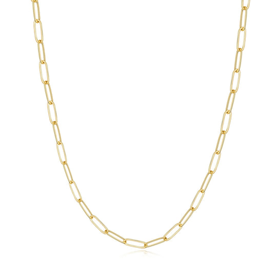 Gold Plated Small Link Paperclip Necklace - Philip Jones Jewellery