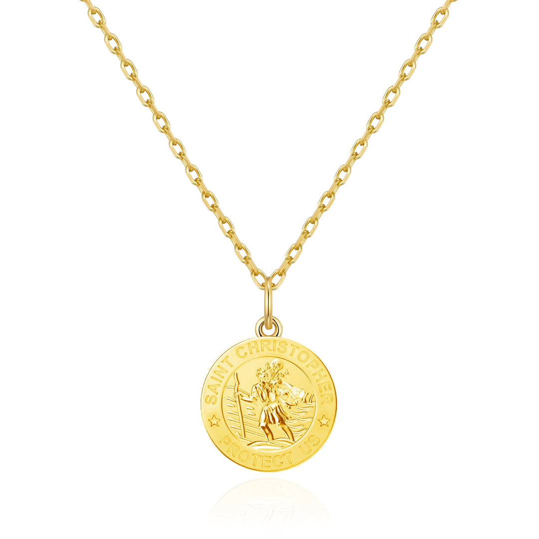 Gold Plated St Christopher Necklace - Philip Jones Jewellery