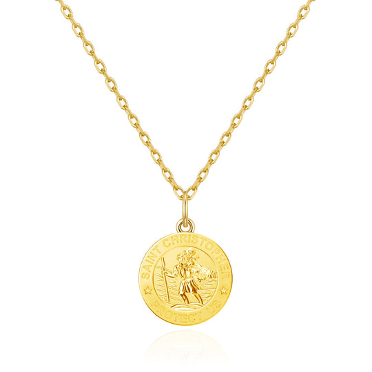 Gold Plated St Christopher Necklace - Philip Jones Jewellery