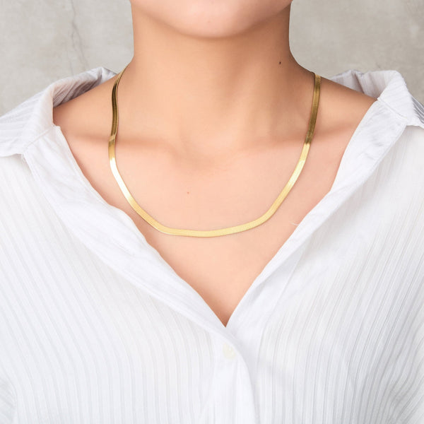 Snake Chain 16 18 And 20 Inch Necklace Gold Plated Stainless