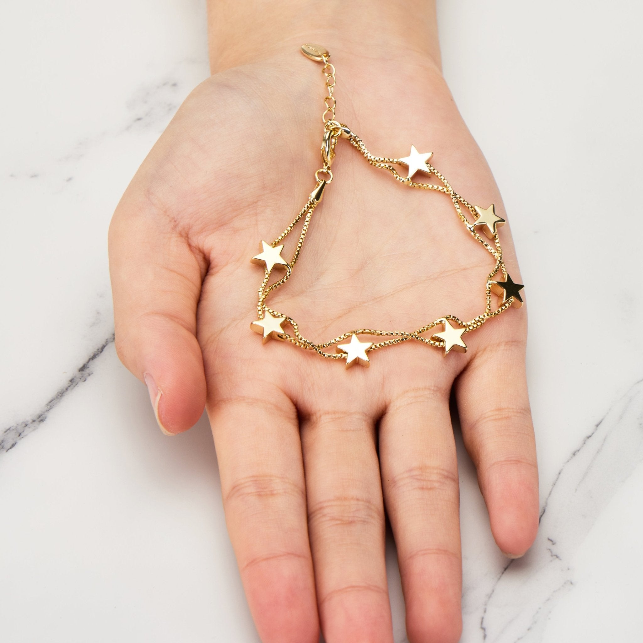 Gold Plated Star Bracelet - Philip Jones Jewellery