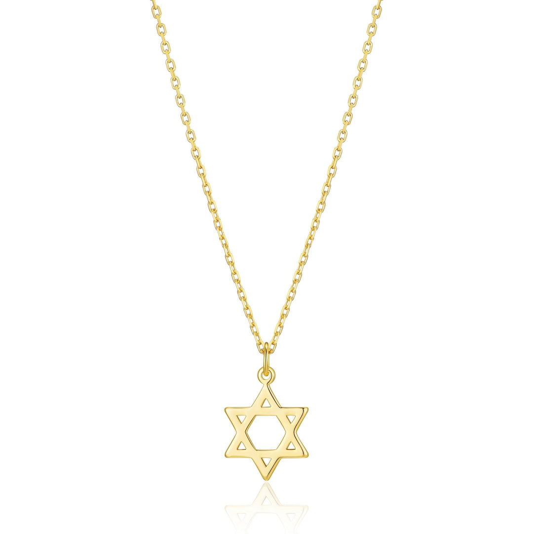 Gold Plated Star of David Necklace - Philip Jones Jewellery
