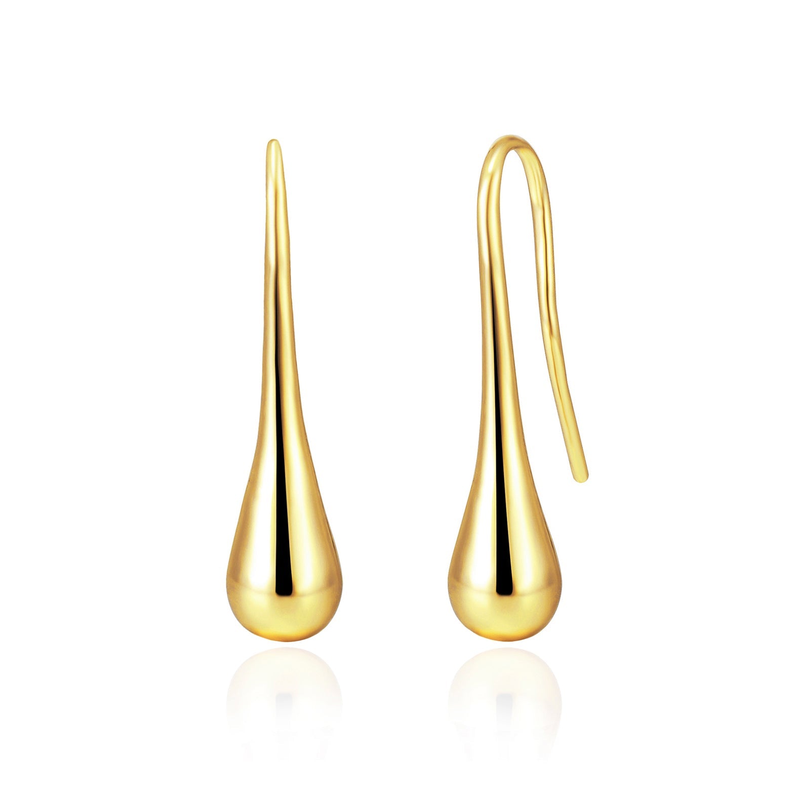 Gold Plated Teardrop Earrings - Philip Jones Jewellery