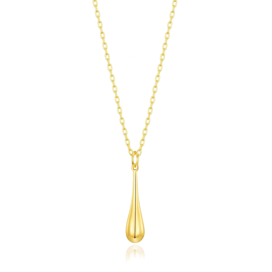 Gold Plated Teardrop Necklace - Philip Jones Jewellery