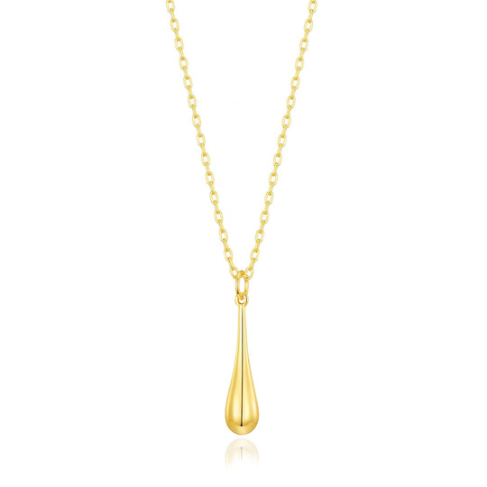 Gold Plated Teardrop Necklace - Philip Jones Jewellery