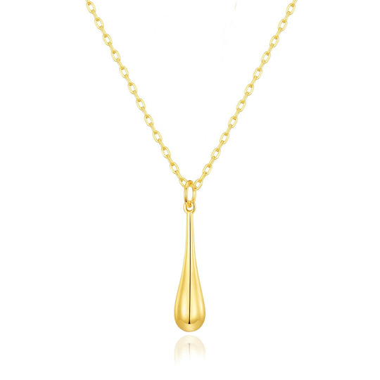 Gold Plated Teardrop Necklace - Philip Jones Jewellery