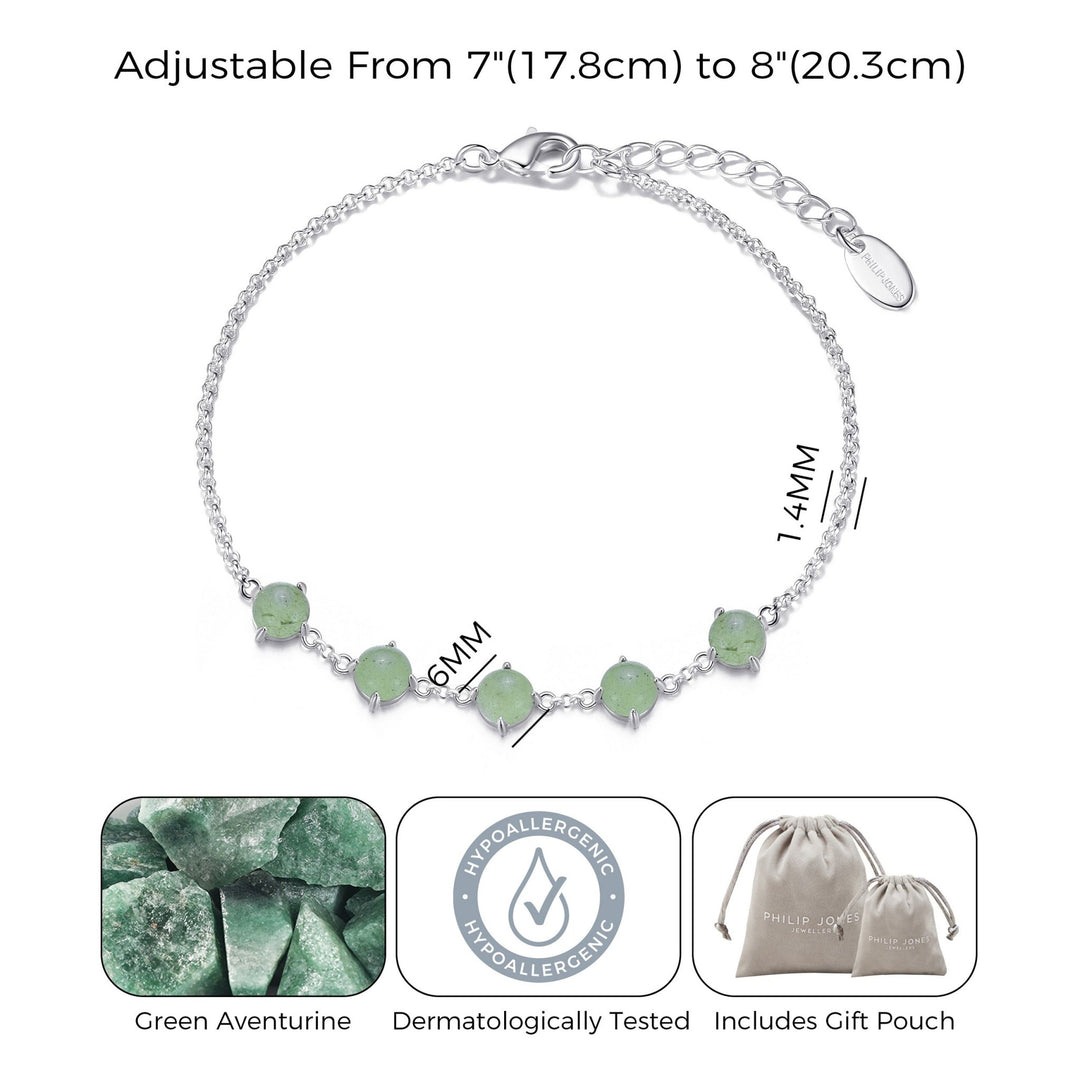 Green Aventurine Gemstone Bracelet - Philip Jones Jewellery